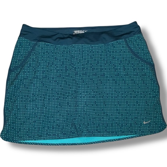 NIKE GOLF TOUR PERFORMANCE Dri-Fit Skort - XL Teal / Green Polka Dot - Picture 1 of 12